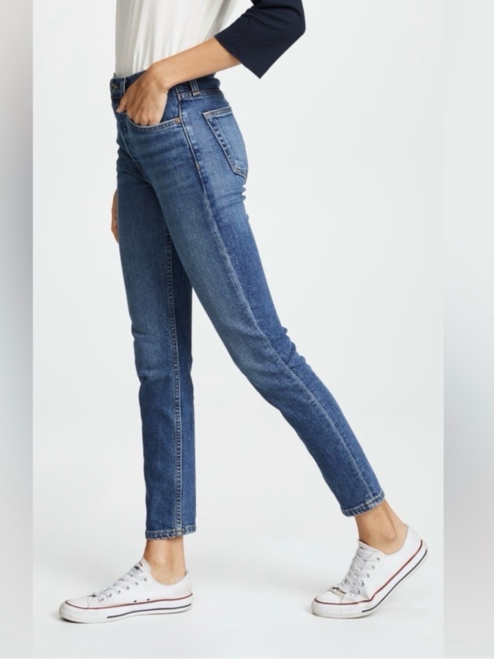 Re/Done Women'sJeans 90s High Rise Ankle Cropped Dark Blue Jeans size 31